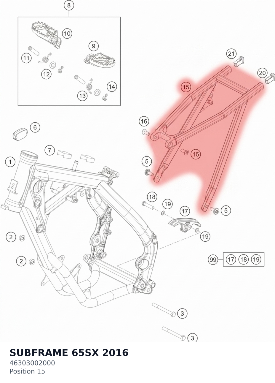 Diagram preview: SUBFRAME 65SX 2016 (46303002000)