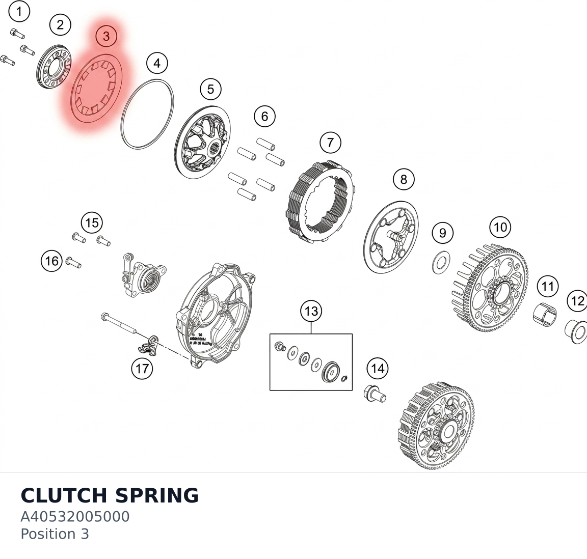 Diagram preview: CLUTCH SPRING (A40532005000)