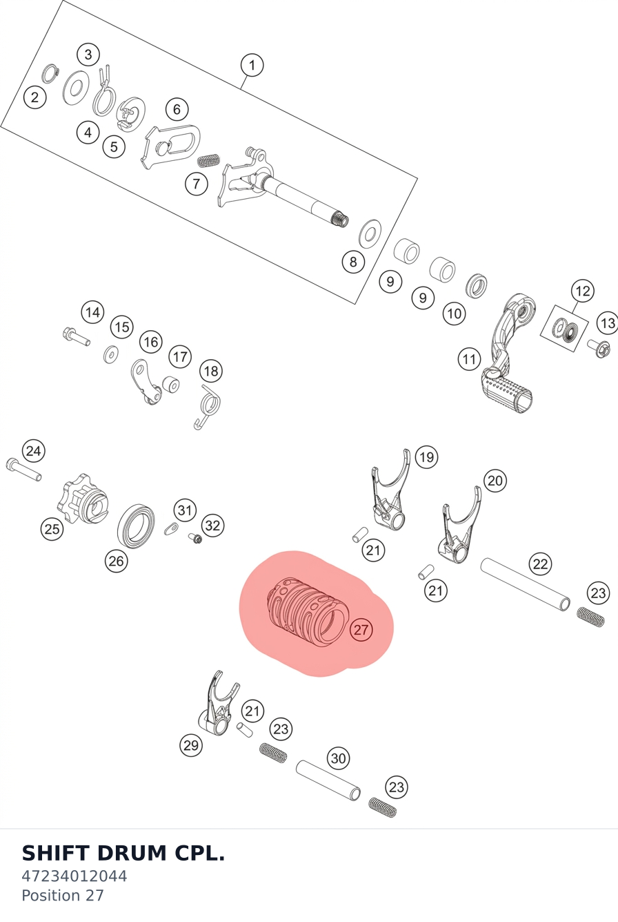 Diagram preview: SHIFT DRUM CPL. (47234012044)