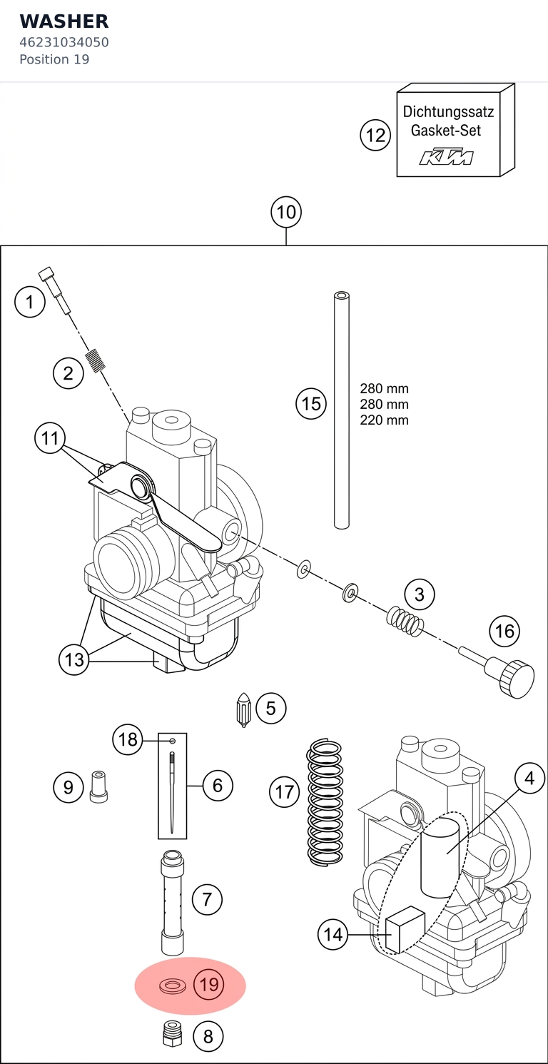Diagram preview: WASHER (46231034050)