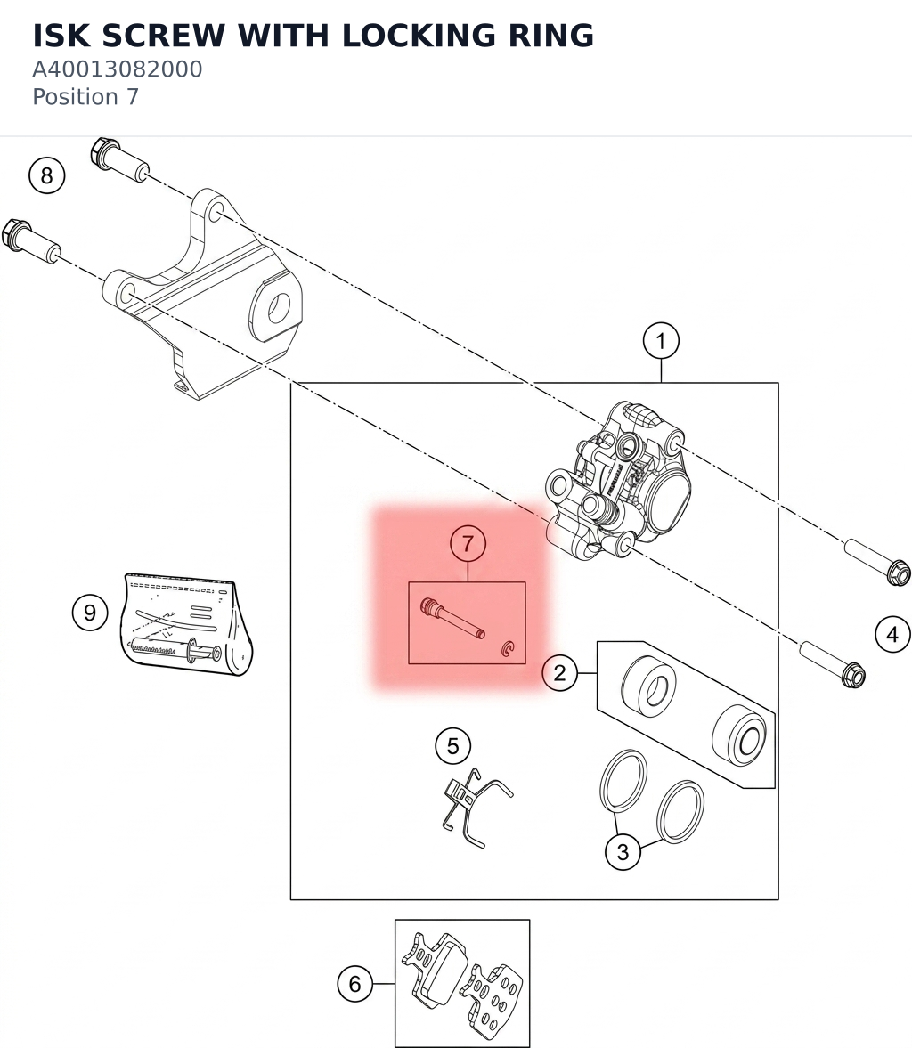 Diagram preview: ISK SCREW WITH LOCKING RING (A40013082000)