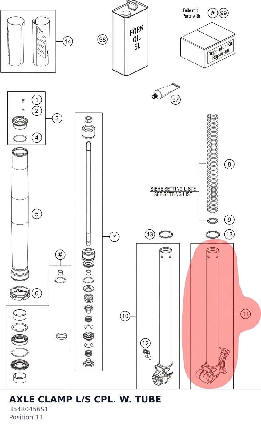 Diagram preview: AXLE CLAMP L/S CPL. W. TUBE (35480456S1)