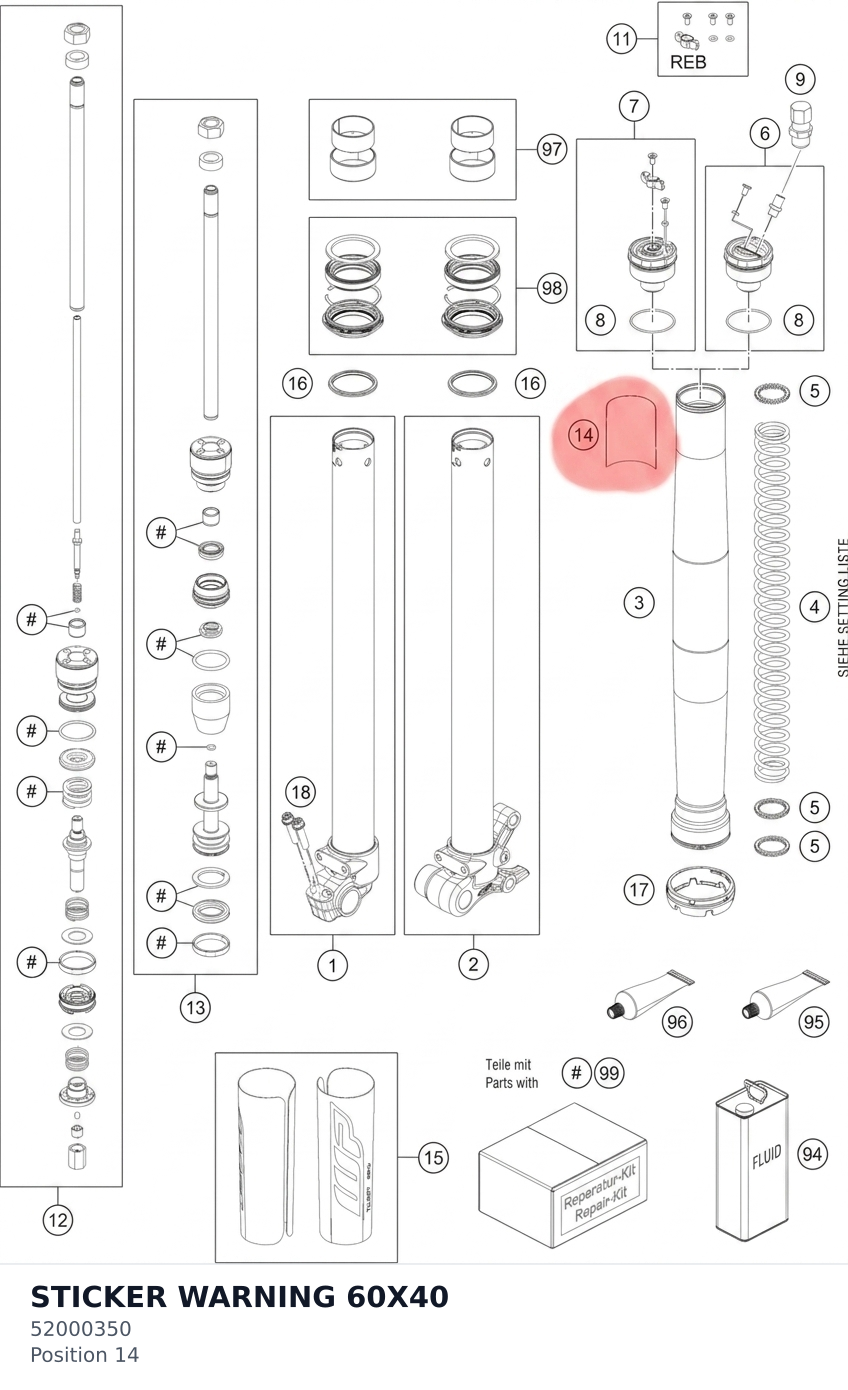 Diagram preview: STICKER WARNING 60X40 (52000350)