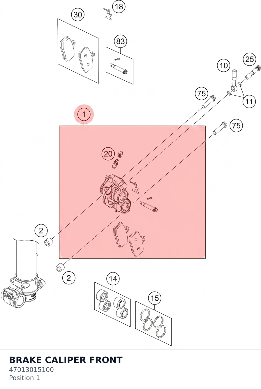 Diagram preview: BRAKE CALIPER FRONT (47013015100)