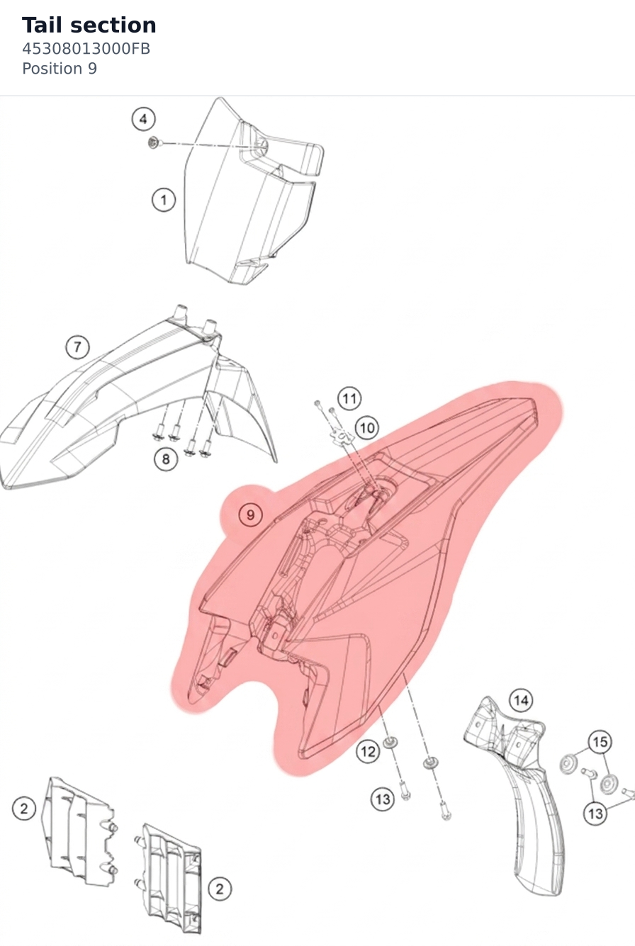 Diagram preview: Tail section (45308013000FB)