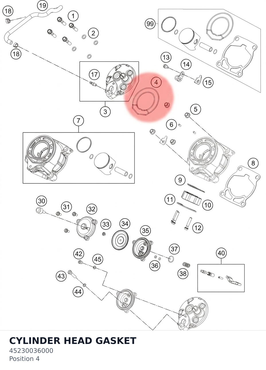 Diagram preview: CYLINDER HEAD GASKET (45230036000)