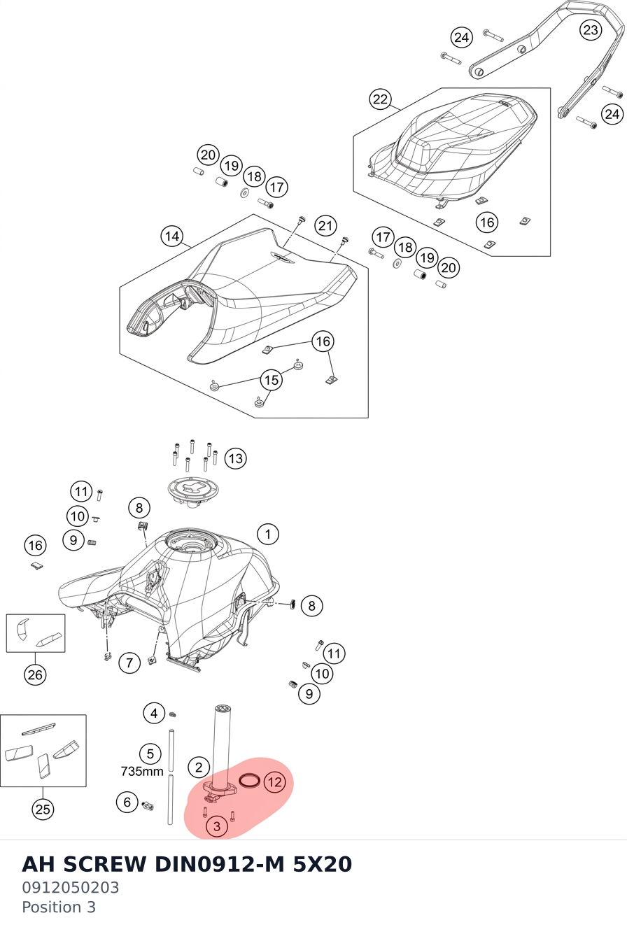 Diagram preview: AH SCREW DIN0912-M 5X20 (0912050203)