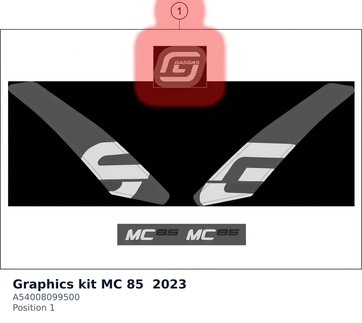 Diagram preview: Graphics kit MC 85  2023 (A54008099500)