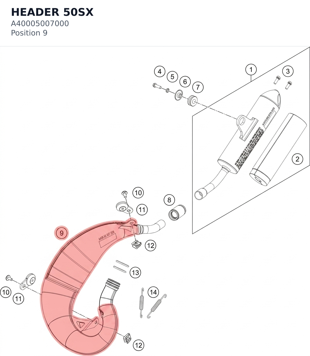 Diagram preview: HEADER 50SX (A40005007000)