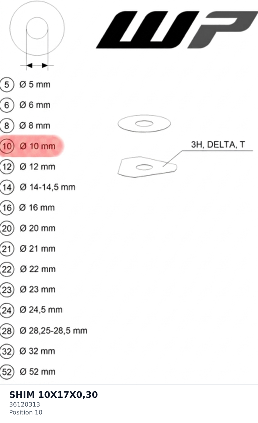Diagram preview: SHIM 10X17X0,30 (36120313)