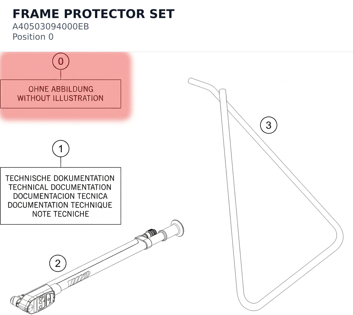 Diagram preview: FRAME PROTECTOR SET (A40503094000EB)