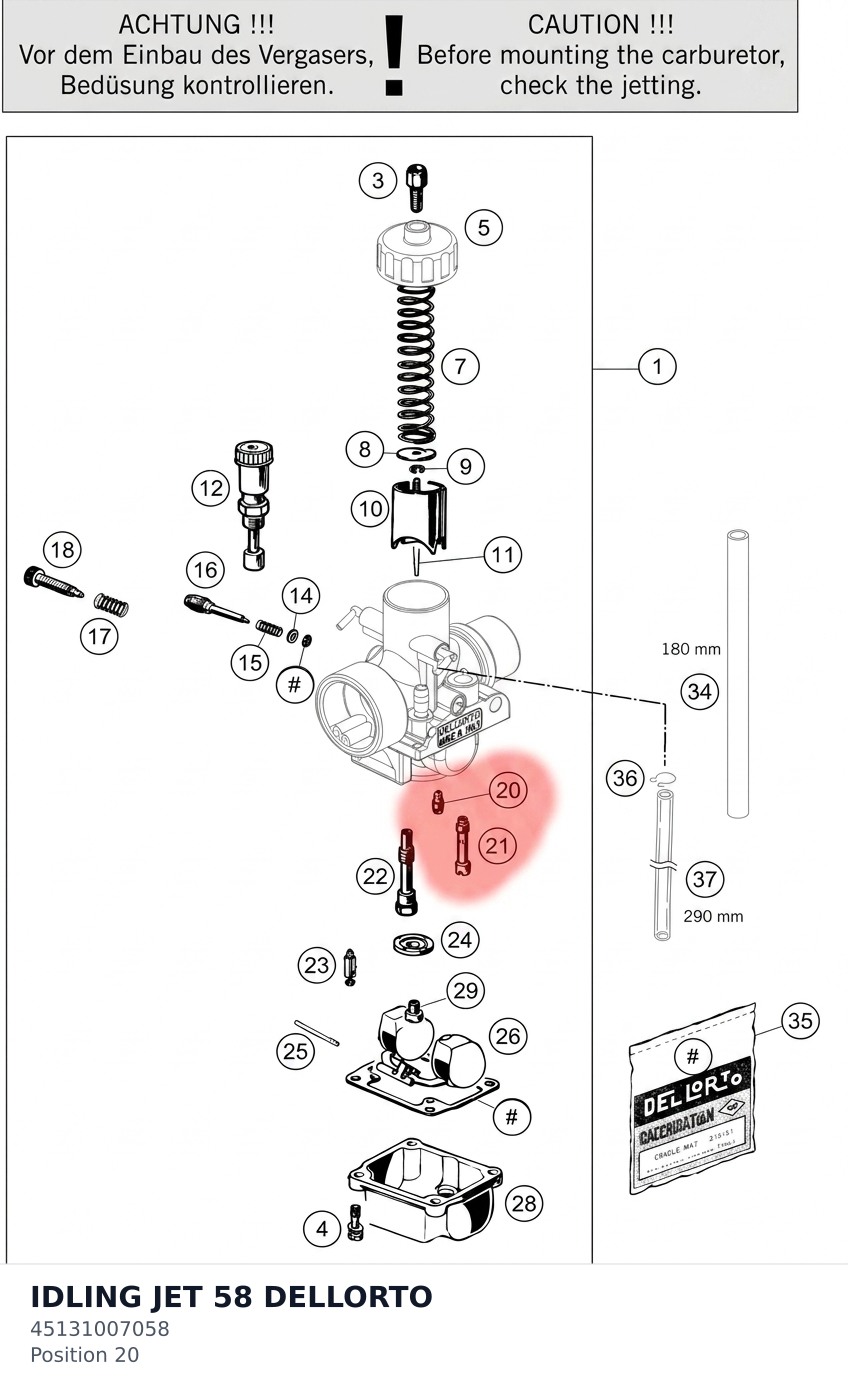 Diagram preview: IDLING JET 58 DELLORTO (45131007058)