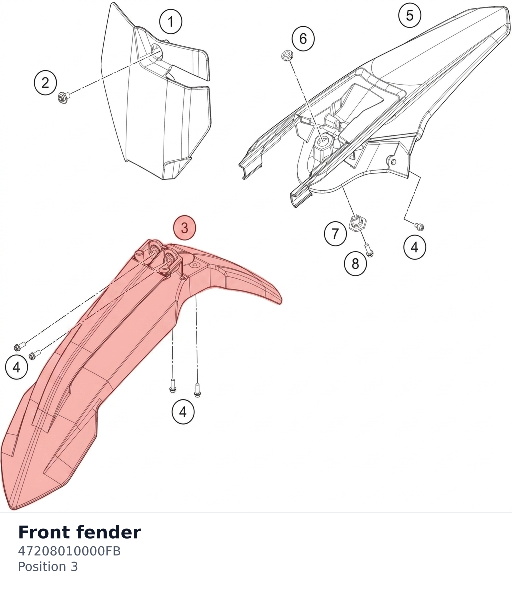 Diagram preview: Front fender (47208010000FB)