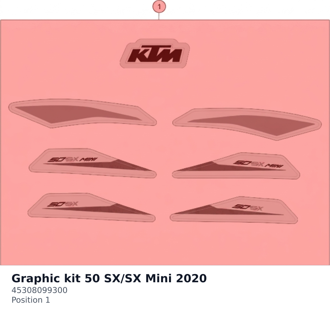 Diagram preview: Graphic kit 50 SX/SX Mini 2020 (45308099300)
