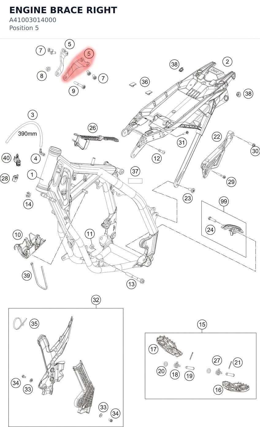Diagram preview: ENGINE BRACE RIGHT (A41003014000)