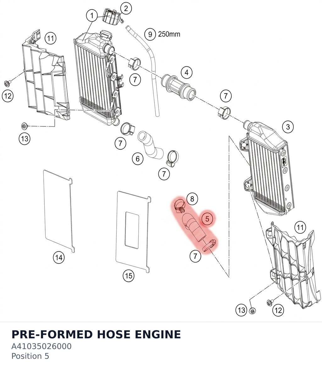 Diagram preview: PRE-FORMED HOSE ENGINE (A41035026000)