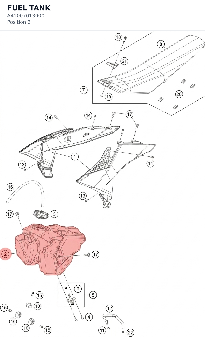 Diagram preview: FUEL TANK (A41007013000)