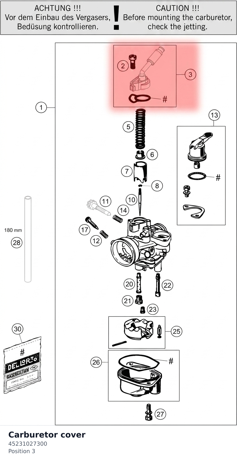 Diagram preview: Carburetor cover (45231027300)