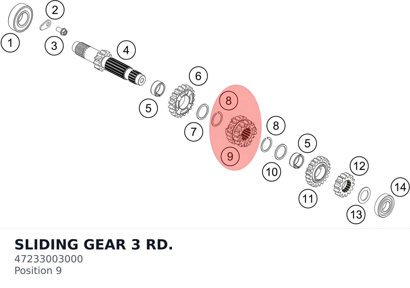 Diagram preview: SLIDING GEAR 3 RD. (47233003000)