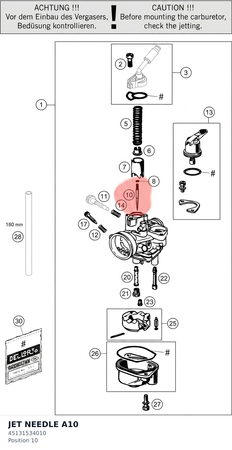 Diagram preview: JET NEEDLE A10 (45131534010)