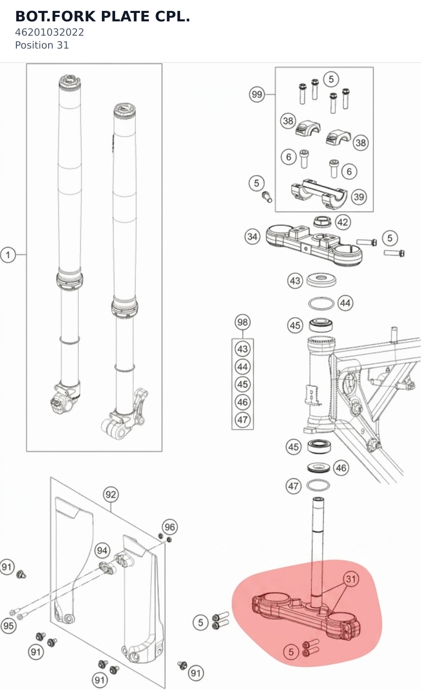 Diagram preview: BOT.FORK PLATE CPL. (46201032022)
