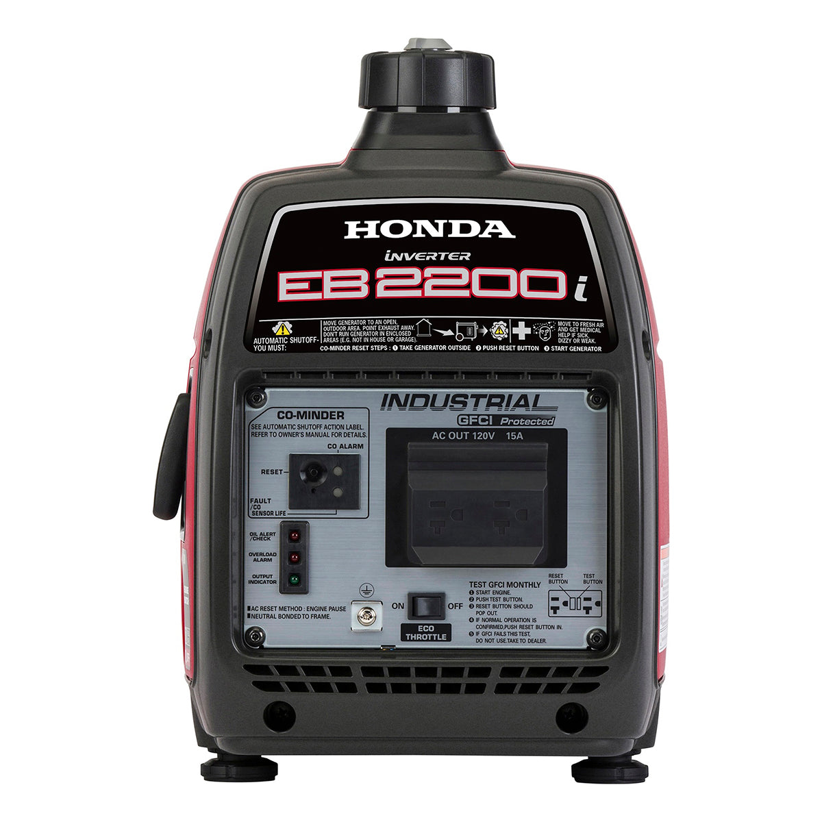 Front view of the Honda EB2200i industrial inverter generator