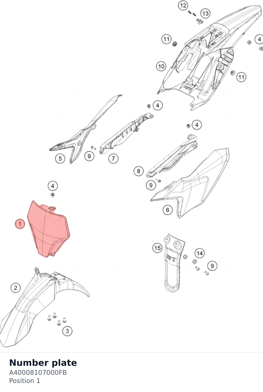 Diagram preview: Number plate (A40008107000FB)