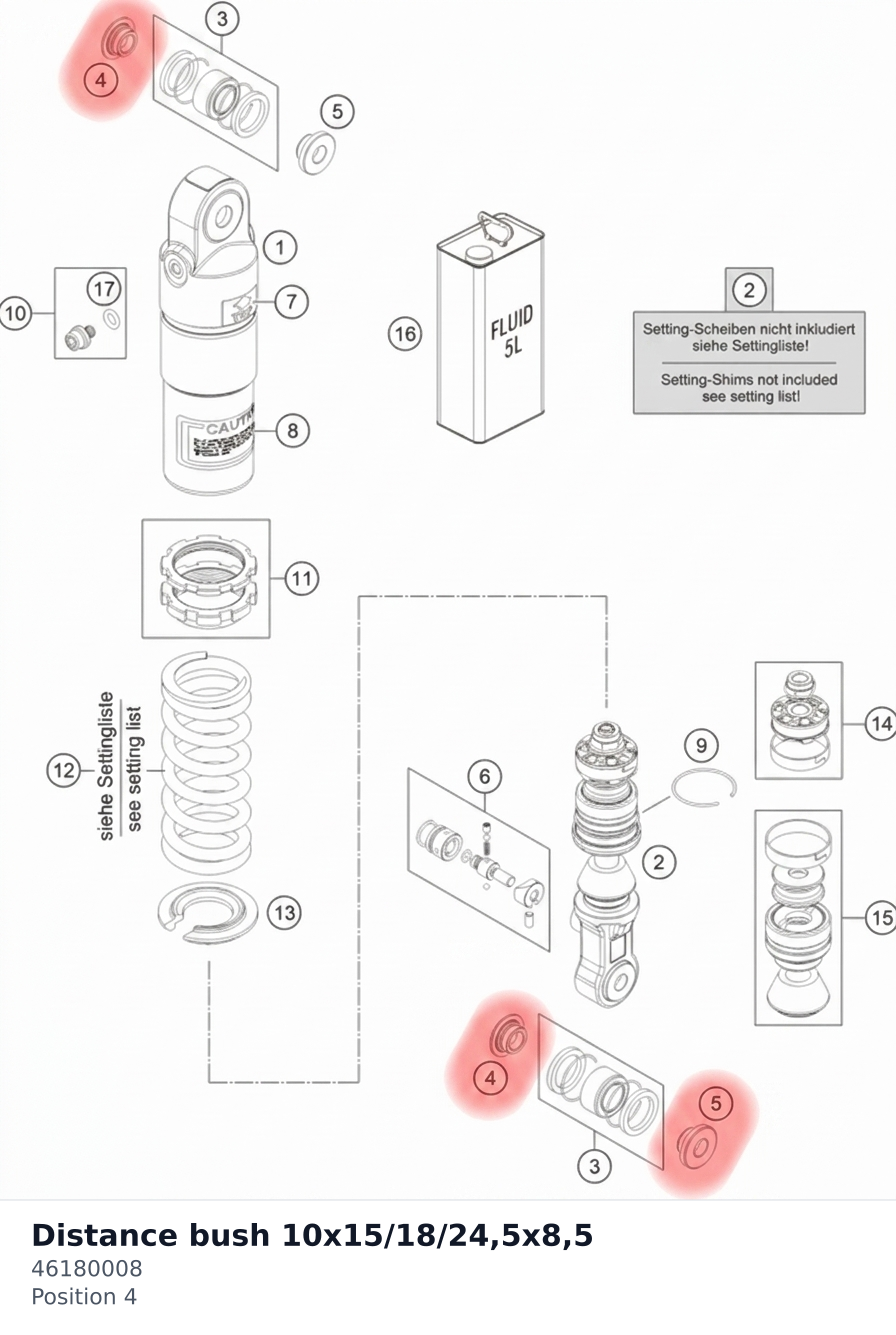 Diagram preview: Distance bush 10x15/18/24,5x8,5 (46180008)