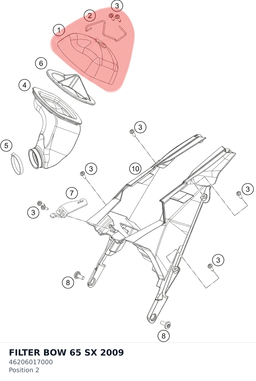 Diagram preview: FILTER BOW 65 SX          2009 (46206017000)