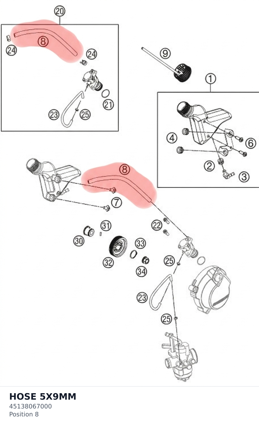 Diagram preview: HOSE 5X9MM (45138067000)