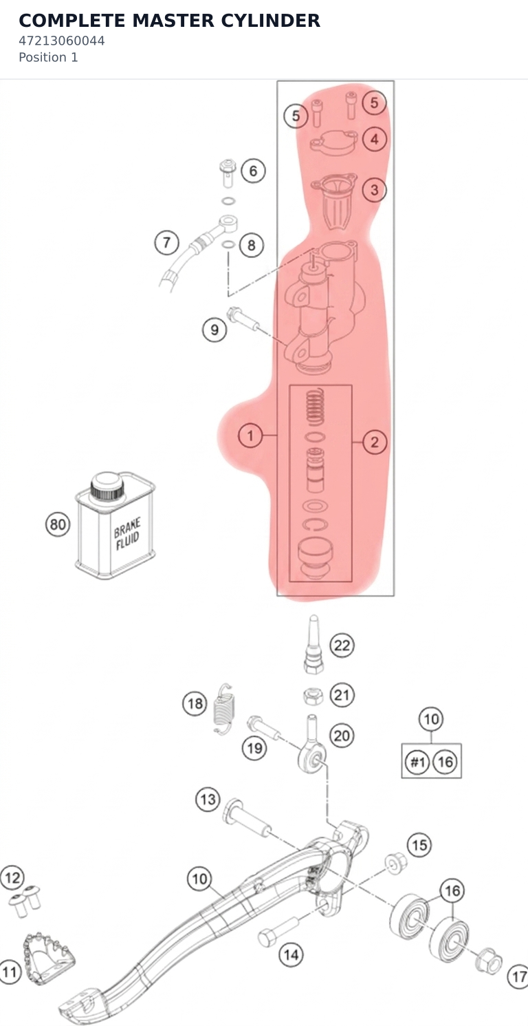 Diagram preview: COMPLETE MASTER CYLINDER (47213060044)