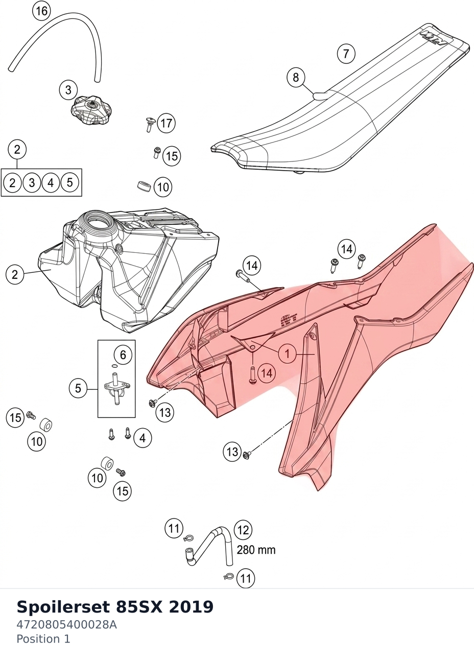 Diagram preview: Spoilerset 85SX 2019 (4720805400028A)