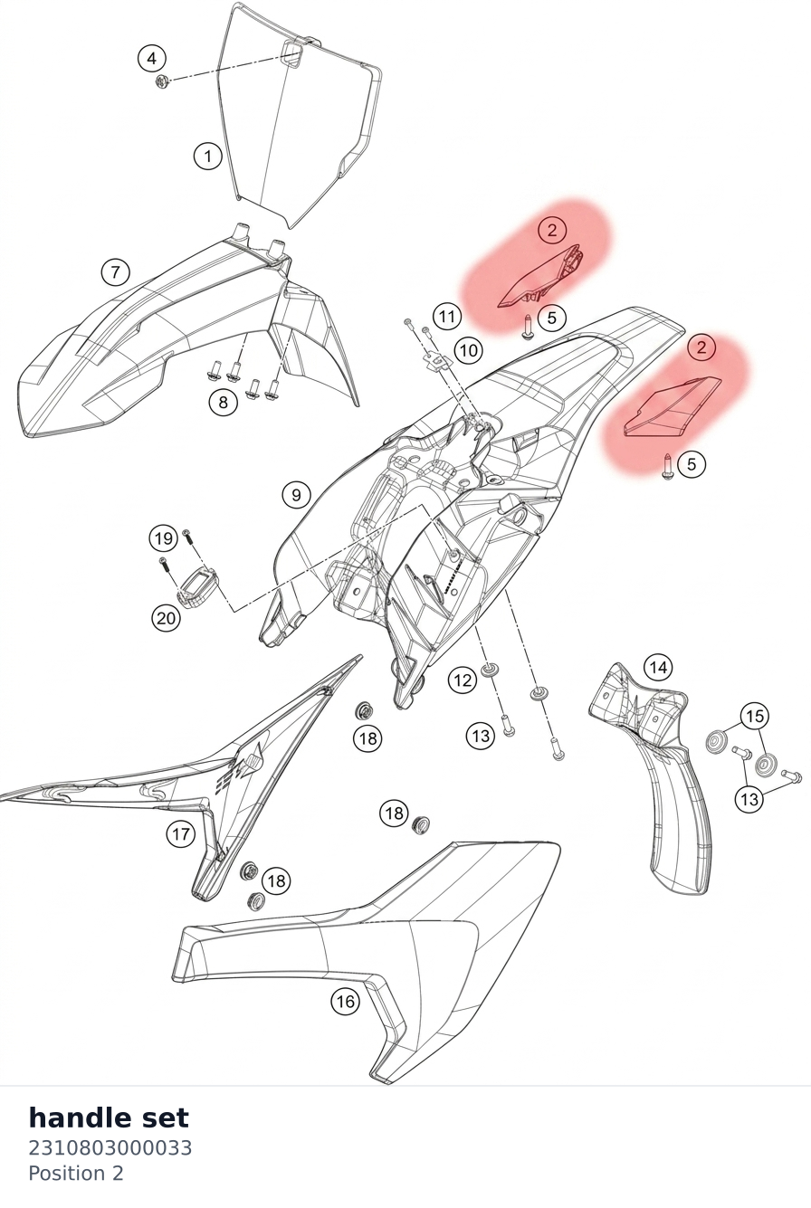 Diagram preview: handle set (2310803000033)