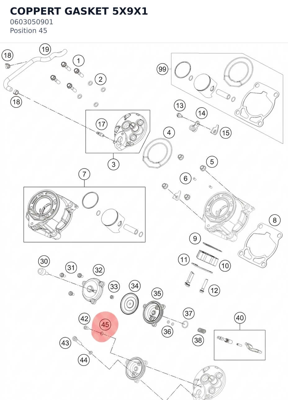 Diagram preview: COPPERT GASKET 5X9X1 (0603050901)