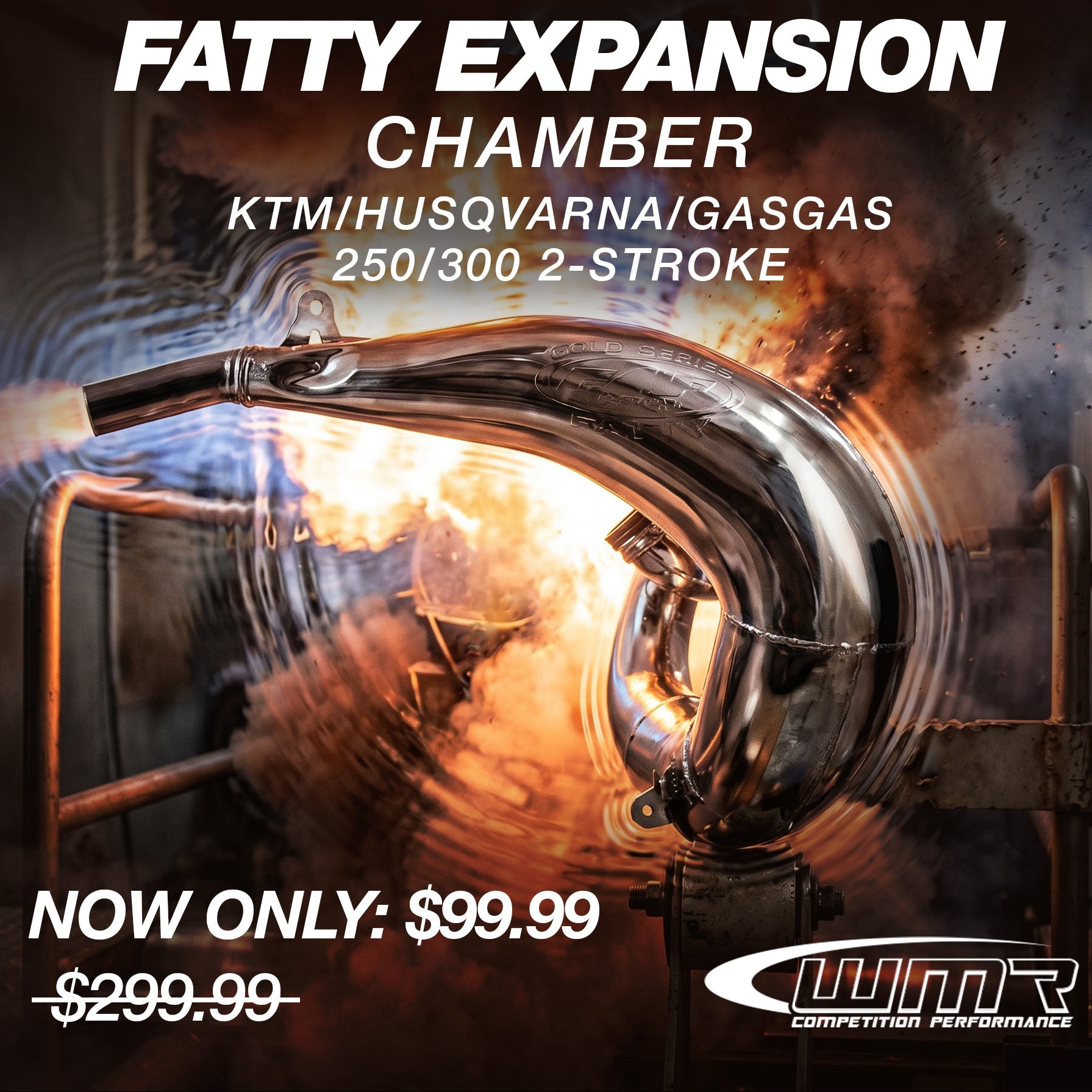 FMF Fatty Expansion Chamber Pipe — KTM Husqvarna GASGAS 250 300 2-Stroke (55505907000)