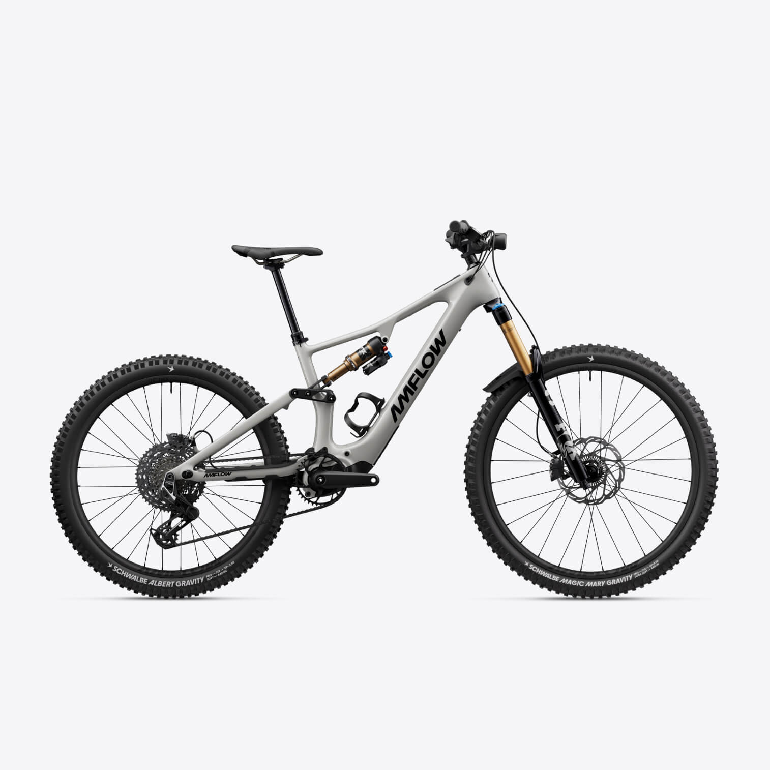 Amflow PX Carbon Pro Electric Mountain Bike - studio side profile